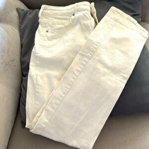 H&M Straight High Waist Women's White Jeans